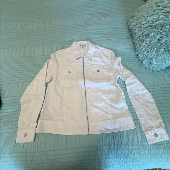 Rachel Zoe White Linen Jacket M - Picture 3 of 3